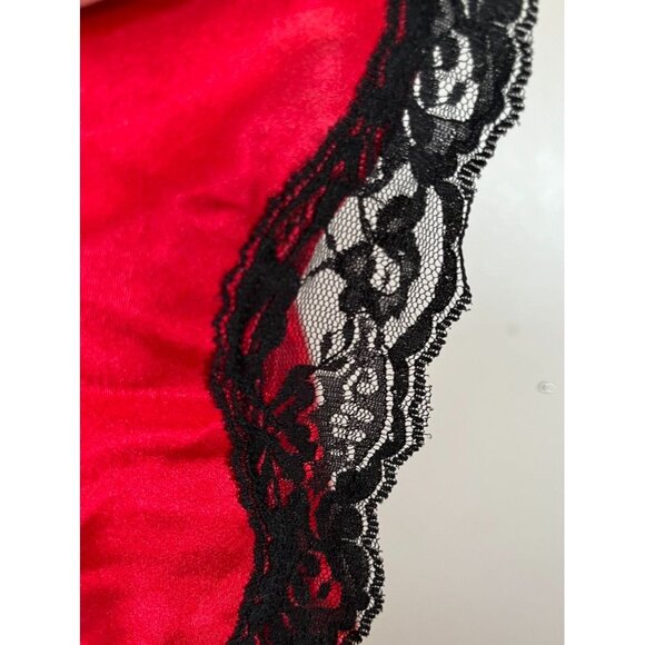Retro Lace Tank Slip Dress M Red Babydoll Sexy Fairy Regency Romantic Vampire - Picture 5 of 12